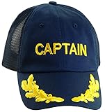 Dorfman Pacific Co. Men's Mesh Back Captain Cap, Navy, One Size