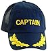 Dorfman Pacific Co. Men's Mesh Back Captain Cap, Navy, One Size
