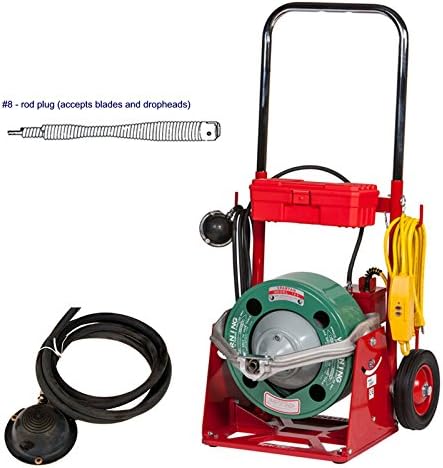 Spartan Tool Drain Cable Model 100 Power Unit with 13/32" Drum and 13/32" x 75' Inner Core No. 8 Drain Pipe Cleaning Cable 02812201