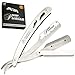 Equinox Professional Stainless Steel Straight Edge Razor with 100 Single Edge Derby Premium Blades