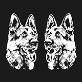 1080GPHX German Shepherd Dog Decal Set White 5
