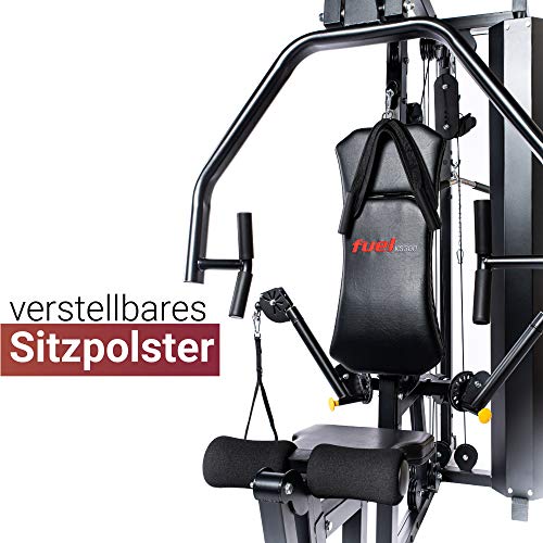 Fuel-Fitness-Kraftstation-KS300-fuer-Zuhause-Multistation-fuer-Ganzkoerper-Krafttraining-Homegym-mit-Seilzug-Latzug-Brustpresse-unzaehlige-Trainingsvariationen-68kg-Gewichtsblock-inkl-Zubehoer