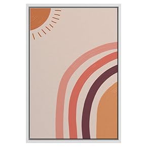 SIGNWIN Framed Canvas Wall Art Nordic Rainbow Canvas...