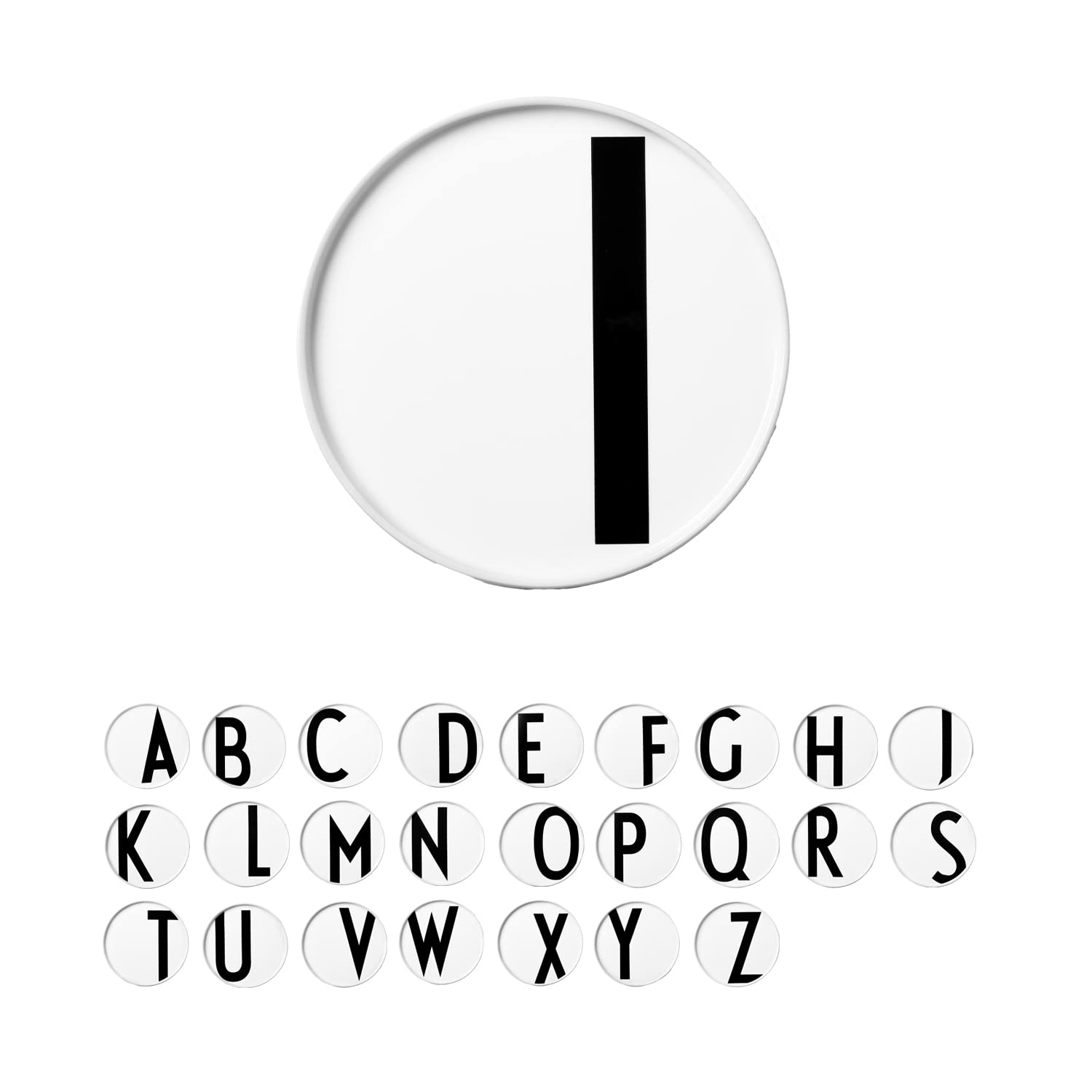 Design Letters Porcelain Plates (A-Z) | Ideal Gifts for Women, Men | White Plates for Table Decoration | Dinner Plates Dishwasher, Microwave Safe | Decorative Plate Designed in Denmark | Initial Plate