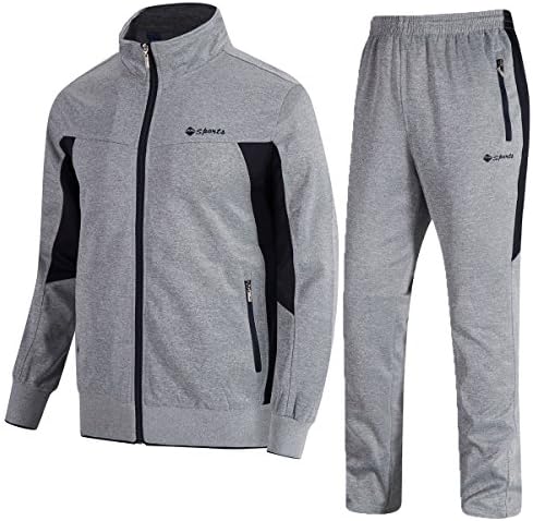 Men's Athletic Tracksuit Full Zip Warm Jogging Sweat Suits
