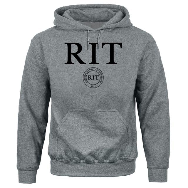 Barnesmith Rochester Institute of Technology Tigers Hooded Sweatshirt, Heritage, Charcoal Grey, Small Image
