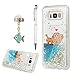 YOKIRIN Galaxy S8 Plus Case, Liquid Glitter Silicone Quicksand Case Floating Moving Bling Hearts Sparkly Print Clear Shockproof Protective Cover for Samsung Galaxy S8 Plus, Cat & Fish Love