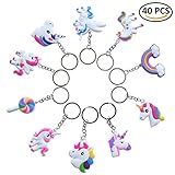 40 Pcs Rainbow Unicorn Keychains Key Ring Decoration Birthday Party Favor Supplies Unicorn Party Favors Novelty Gift