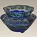 4" Cobalt Blue Ruffle Shaped Self Watering Planter