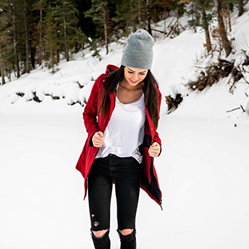 Alpine North Women's Soft-Shell Jacket Lightweight Water Repellent Long Coat (Small, Cranberry) - Thumbnail 5