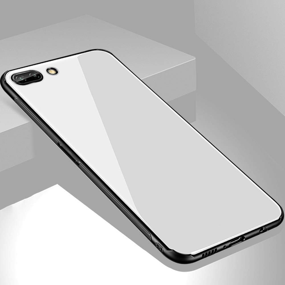 MOBICLONICS® Toughened Glass with Shockproof TPU Bumper Back Case Cover for Oppo A3s-White