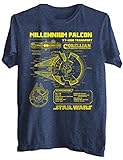 Star Wars Men's Millennium Falcon Schematics Blueprint Graphic T-Shirt