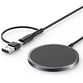 JSAUX Magnetic Wireless Charger Compatible with MagSafe Charger/iPhone 16/16 Pro/16 Plus/16 Pro Max/iPhone 15 Pro Max Plus/iPhone 14 13 12 Series, Wireless Mag Safe Charging Pad, Mag Charger (Black)