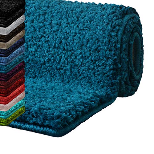 casa pura Bath Mats for Bathroom - 30" x 45" Teal Bathroom Rug | Ultra Absorbent, Self-Dry Microfiber, Non-Slip Bath Mats for Floors | Bath Rugs in 10 Fresh Colors - Thumbnail 7