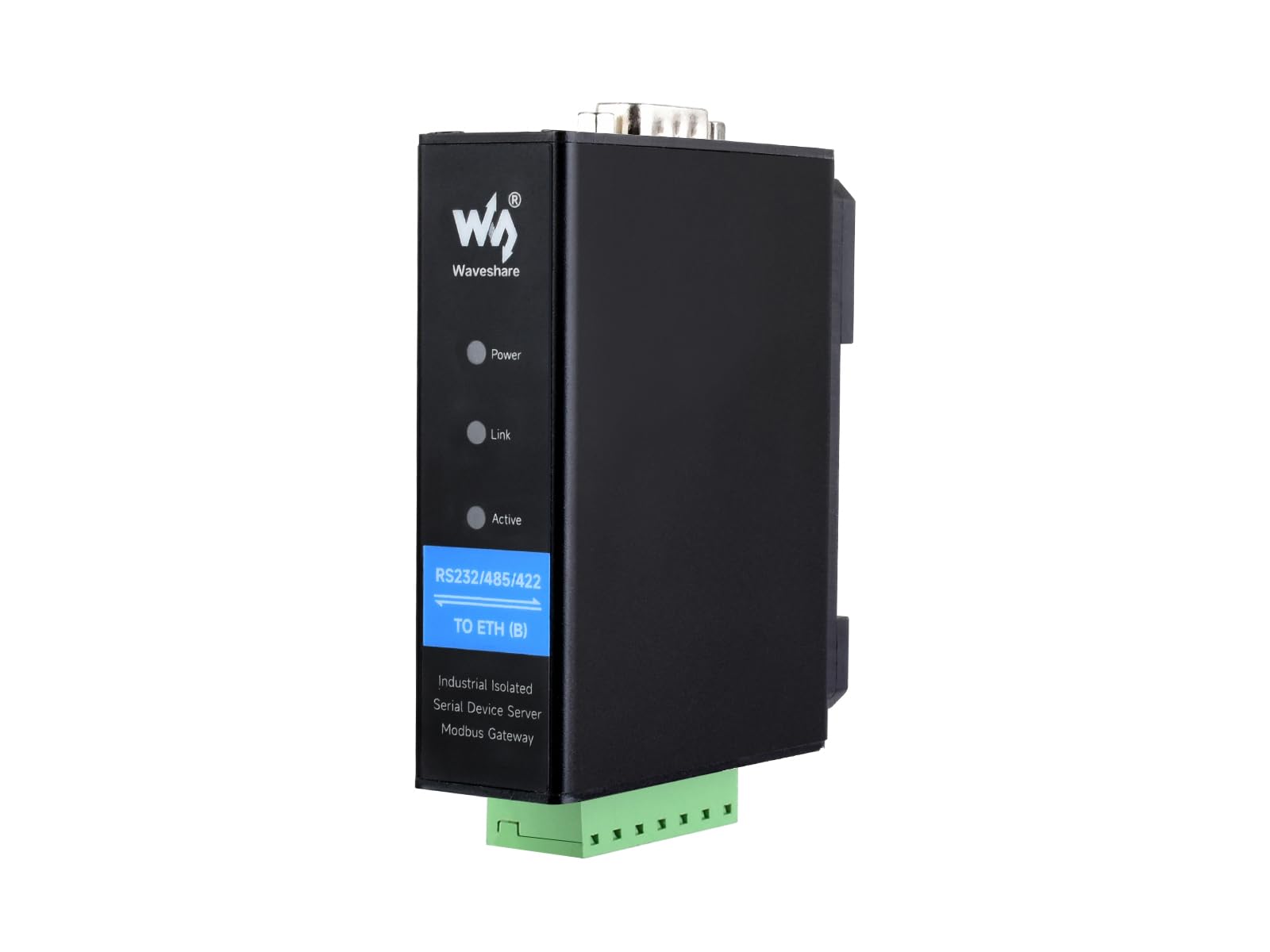 Waveshare RS232/RS485/RS422 to RJ45 Ethernet Converter Module, Industrial Rail-mount Isolated Serial Server,TCP/IP to Serial Module,10 / 100M Auto-negotiation RJ45 Connector