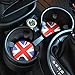iJDMTOY Red/Blue 73mm Union Jack UK Flag Style Silicone Insert Mats Compatible with Mini Cooper R55 R56 R57 R58 R59 Front Console Drink Holders