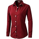 Beninos Womens Dress Shirts Long Sleeve Button Down Shirt Work Wear
