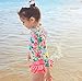 Baby Girls Three Pieces Floral Sun Protection Swimsuit Bikini Set (3T-4T(L), Pink)