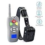 Dog Training Collar，Rechargeable and Waterproof Beep/Vibration/Shock Electric Collar for Small Medium Large  Dogs，10-88lbs，shock collar for dogs with 330yd Remote