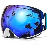 COPOZZ GOG-201 Ski Snowboard Anti-fog Goggles - Wide Vision Anti-scratch Anti UV 400 OTG Comfortable Snowboarding Goggles with Detachable Dual Layer Lens