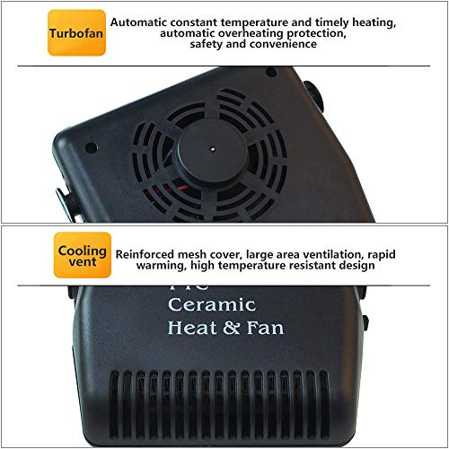 Lesgos 12V Portable Car Heater, 150W 2 in 1 Vehicle Windshield Defogger Defrostere, 30s Fast Heating Auto Ceramic Heater Cooling Fan Plug in Cigarette Lighter for Automobile Trucks RV SUV - Thumbnail 4