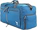 Bago Large Foldable Duffel Bags for Traveling Women & Men - 80L Packable Duffle Bag for Travel with Shoe Compartment - Water Repellant, Heavy Duty, Lightweight Folding & Collapsible (Blue)