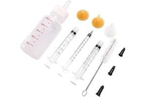 Gufastoe Pet Feeding Bottle and Replacement Mini Nipples with Syringes (Model 4)