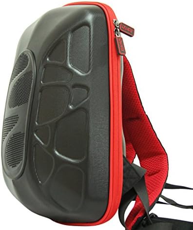 Oweisong Waterproof LED Backpack with Bluetooth Wireless Speaker Cycling Knapsack Stereo Music Amplifier With TF Card Slot Double Independent Microphone Safety Warning Light Red