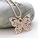 Usstore 1PC Women Necklace Fashion Rose Gold Opal Butterfly Pendant Sweater Chain Jewelry Gift