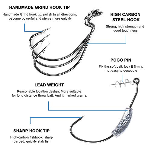 Allnice Angelzubehör-Set, 155-teilig, Angelausrüstung, inklusive Jighaken, Sinker-Gewichte, verschiedene Angelwirbel… – Bild 5