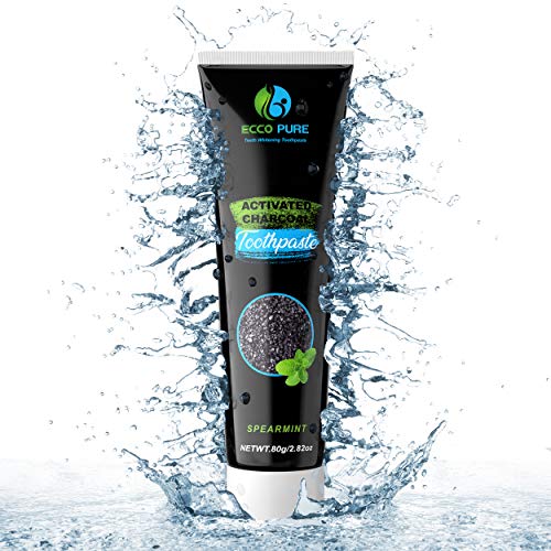 ECCO PURE Activated Charcoal Teeth Whitening Toothpaste | Eliminates Bad Breath | Easier Than Charcoal Powder, Strips, Kits, Gel
