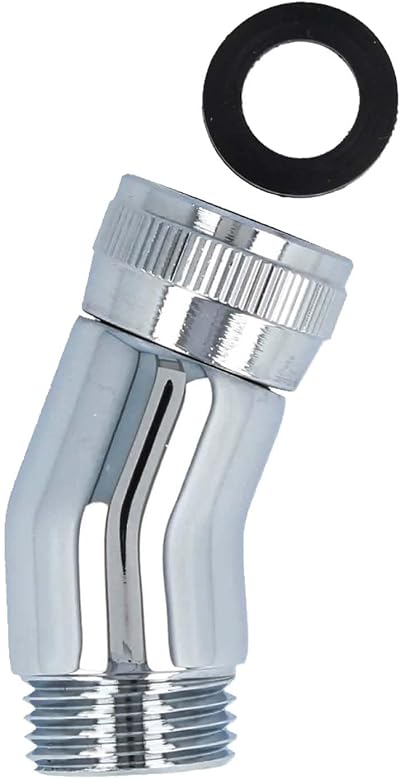 tecuro 1/2 Inch Brass Shower Elbow Chrome 22.5 Degree Tilt Handheld Shower