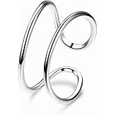 Handmade 925 Sterling Silver Rings Boho Thumb Band Ring Open Adjustable Statement Rings for Women