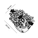 Yfnfxl Women Crystal Rhinestone Vintage Rings Black Marcasite Cocktail Statement Silver Ring
