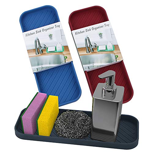Soap Tray for Kitchen Sink, 3 Pack Silicone Sponge Holder Kitchen Sink