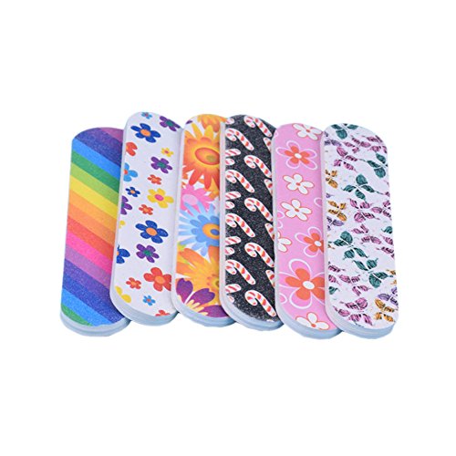 10 Pcs Mini 82cm Professional Floral Double Sided Nail Files Nail Buffer Grit Nail Art Manicure Emery Board Pedicure Tools