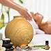 Essential Oil Diffuser 600ML, Large Aroma Cool Mist Humidifier for Aromatherapy- Ultra Quiet- Globe- Brown Wood Grain- Filter Free-Last Overnight by Aromacare