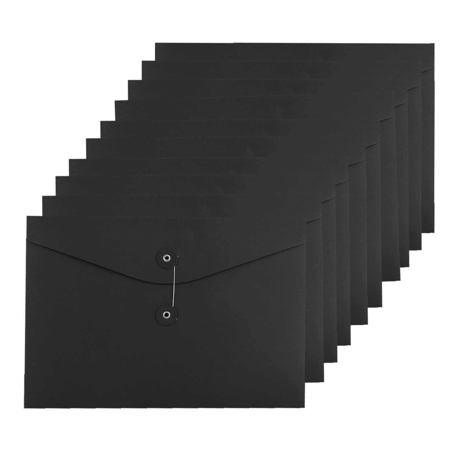 10 Pcs A4 Kraft Paper Envelopes File Folders Pockets Project Folder Documents Paper Wallet Bag with String & Button Closure Portfolio Paperwork Organiser Presentation Pouch for Office School Home
