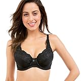 Delimira Women's Full Coverage Underwire Floral Embroidered Minimizer Bra