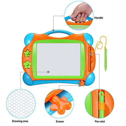 image for Banne Magnetic Drawing Doodle Board for Kids Toddlers 14Inch Colorful 