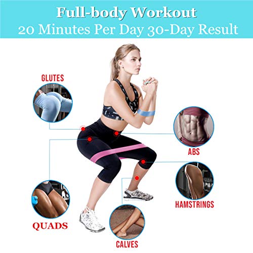 KIKOMO Resistance Loop Bands Anti Slip, Resistance Exercise Bands Set of 4, Workout Booty Bands Fitness Bands for Physical Therapy, Rehab, Stretching, Home Fitness, Yoga and More