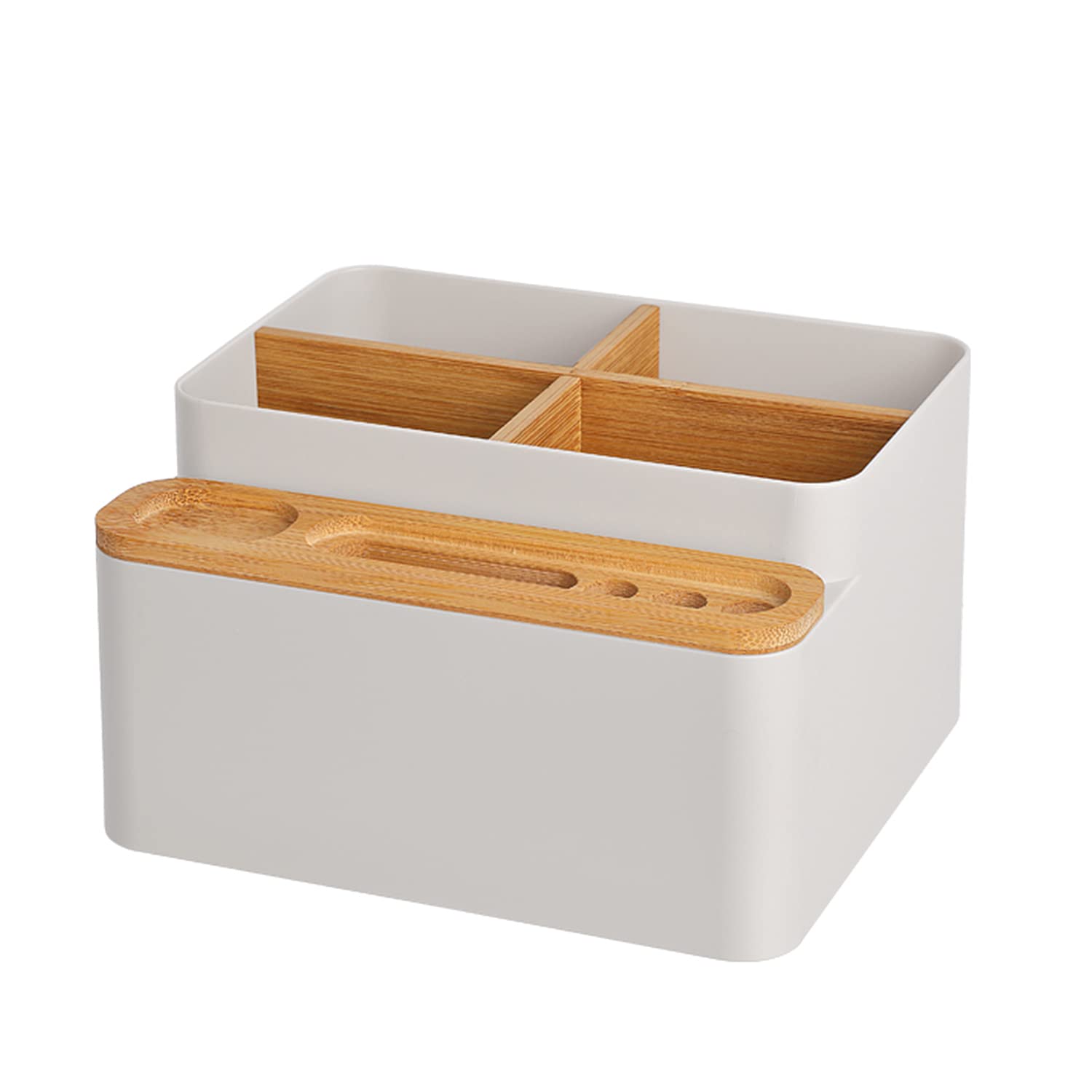 Oriental riverkit Stationery Desktop Organizer Box, Pencil Pen Holder Storage Box, Detachable, Suitable for Office Supplies Scissors Remote Control, 18 * 16 * 10cm