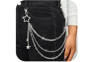 Zehope Star Pants Chain Silver Layered Jean Chain Punk Wallet Pocket Accessories for Women and Men
