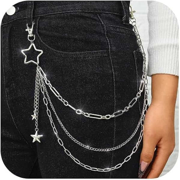 Vintage Harajuku Punk Cool Pants Jeans Chain Fashion Body