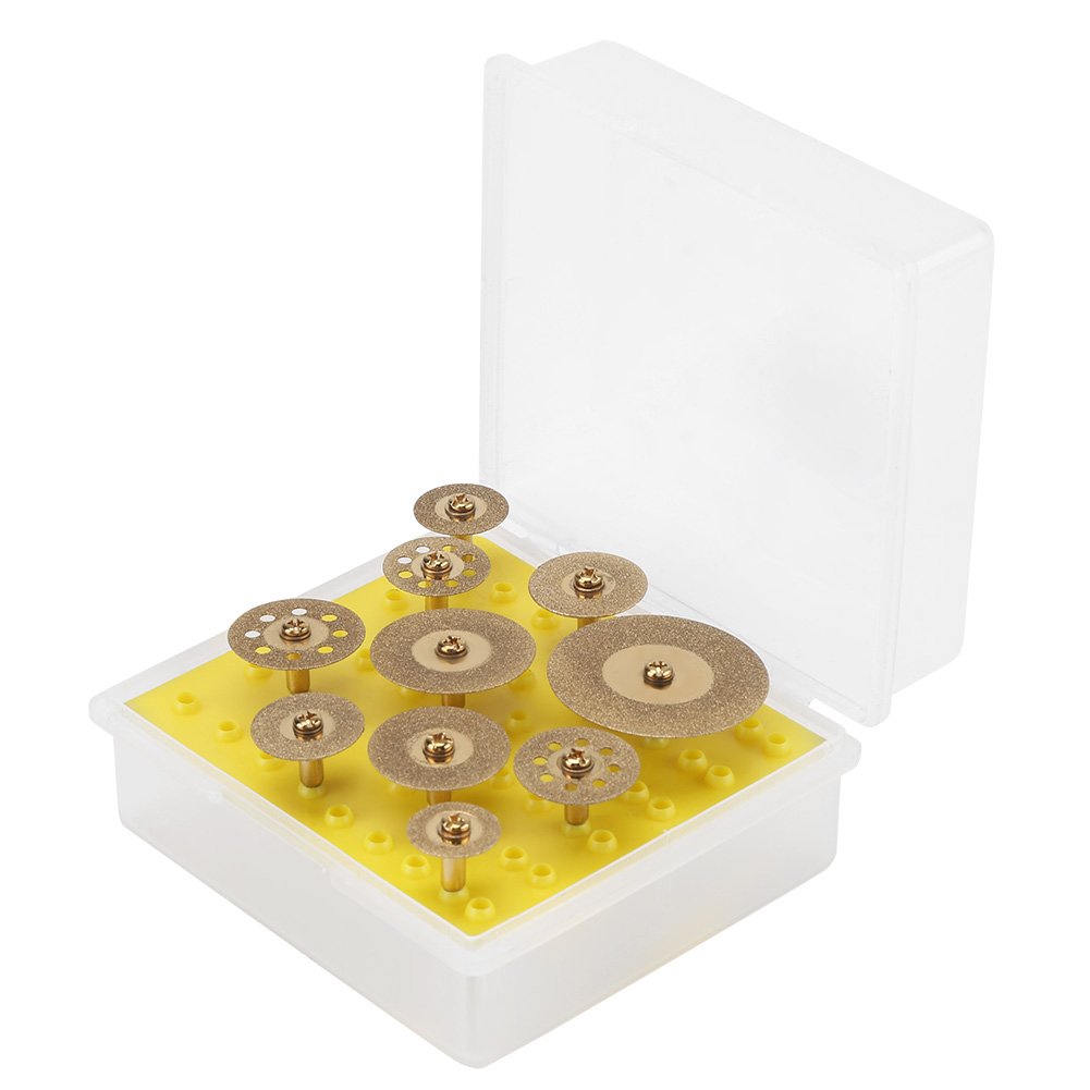 10pcs Diamond Cutting Discs,diy Jewelry Crystal Jade Glass Lapidary Grinding Engraving Circular Saw,Titanium Plated Diamond Cut-off Wheel for Rotary Tool