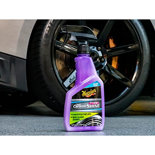 MEGUIAR’S HYBRID CERAMIC TIRE SHINE – LONG-LASTING SHINE THAT’S DURABLE & WATER-RESISTANT HYBRID CERAMIC TECHNOLOGY – 16 OZ SPRAY