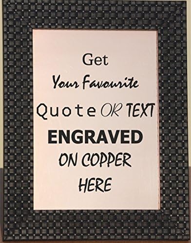 Best Personalized Gift- Get your Favourite Text, ENGRAVED on COPPER in 6.5 x 8.5 inches sized Beautiful frame, Unique gift by Delhi Arts