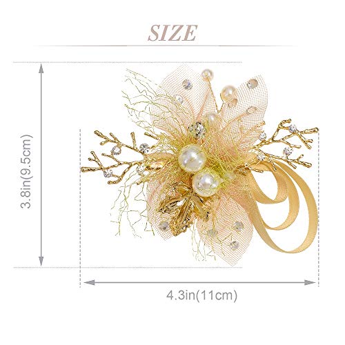 2 Pack Wedding Headpieces for Bridal Party Prom Beauty Pageant Stage Performance women lady girls (2 Pack Champagne)