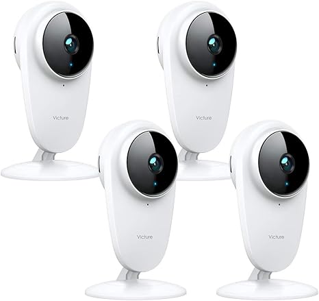 Victure 1080P WLAN berwachungskamera innen Set 4 Stck WLAN IP Kamera Set fr Innen Kamera mit Nachtsicht Bewegungserkennung 2 Wege Audio Kompatibel mit IOSAndroid APP die mit Alexa