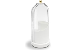 Toothbrush Holders with Sliding Lid, Toothbrush Holder with Cover, Rotating 3 Slots Bathroom Organizer Countertop for Electri